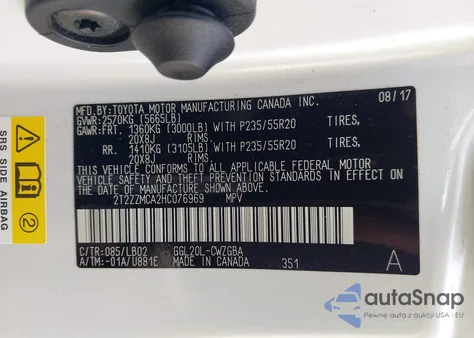 2017 Lexus Rx 350 z USA, uszkodzony, nr VIN 2T2ZZMCA2HC076969